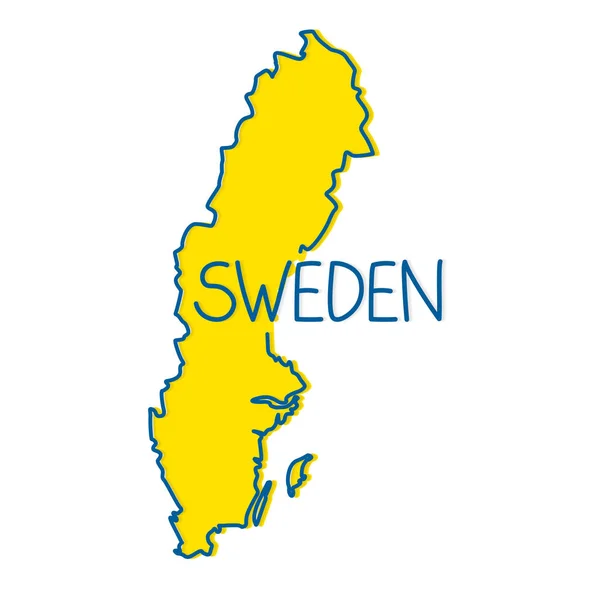 Obrys Švédské Mapy Vektorové Ilustrace — Stockový vektor