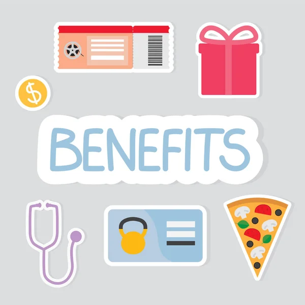 Employee Benefits Concept Vector Illustration — Stock Vector