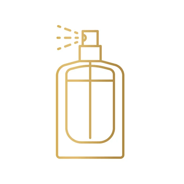 Botella Perfume Dorado Icon Vector Ilustración — Vector de stock