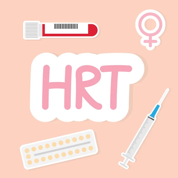 Hrt Terapia Reemplazo Hormonal Acrónimo Concepto Vector Ilustración — Archivo Imágenes Vectoriales