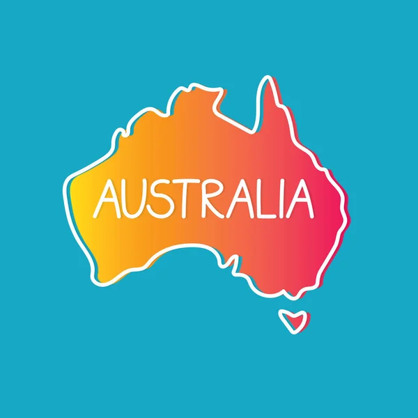 Esquema Australia Mapa Vector Ilustración — Vector de stock