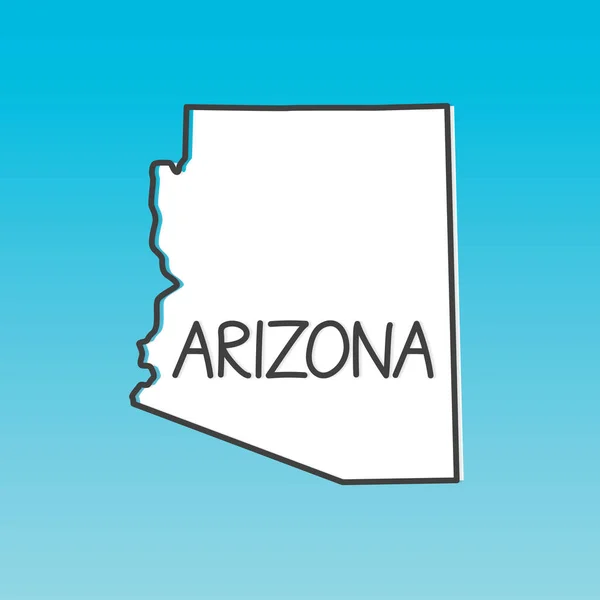 Skissera Arizona Karta Vektor Illustration — Stock vektor