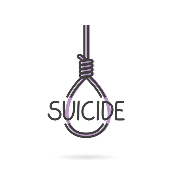 Selbstmord Hängeseil Konzept Vektorillustration — Stockvektor
