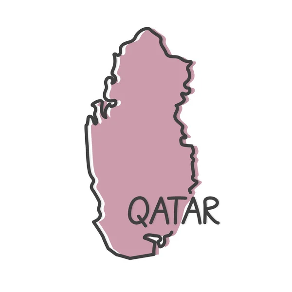 Kontur Qatar Karta Vektor Illustration — Stock vektor