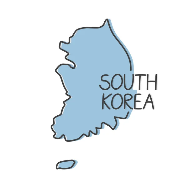 Esquema Corea Del Sur Mapa Vector Ilustración — Vector de stock
