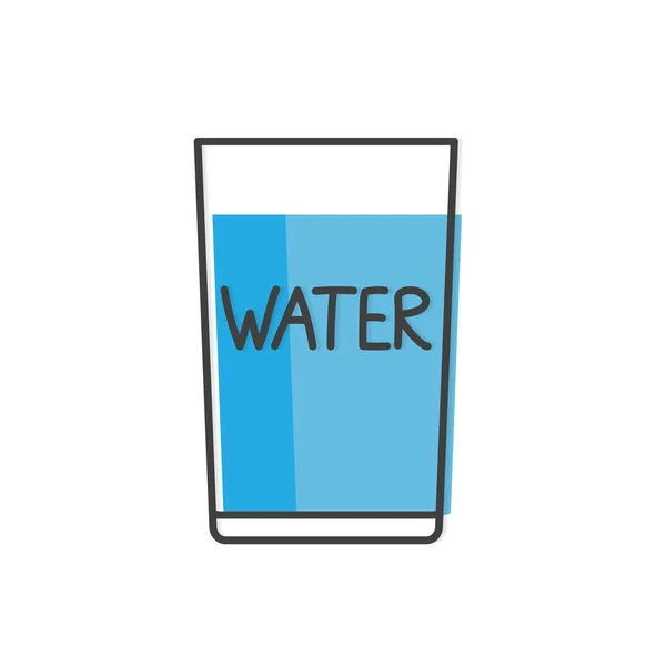 Vaso Agua Icono Vector Ilustración — Archivo Imágenes Vectoriales