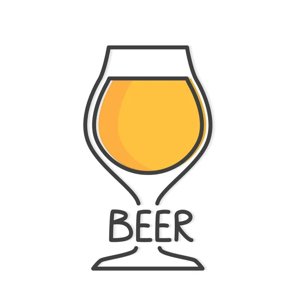 Icono Cristal Cerveza Vector Ilustración — Vector de stock