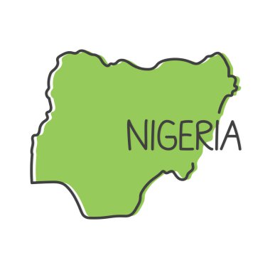 Nijerya haritasının ana hatları - vektör çizimi