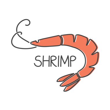 Karides, karides simgesi-vektör çizimi