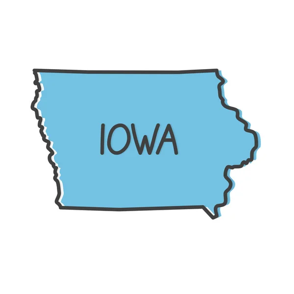 Iowa Haritasının Ana Hatları Vektör Illüstrasyonu — Stok Vektör