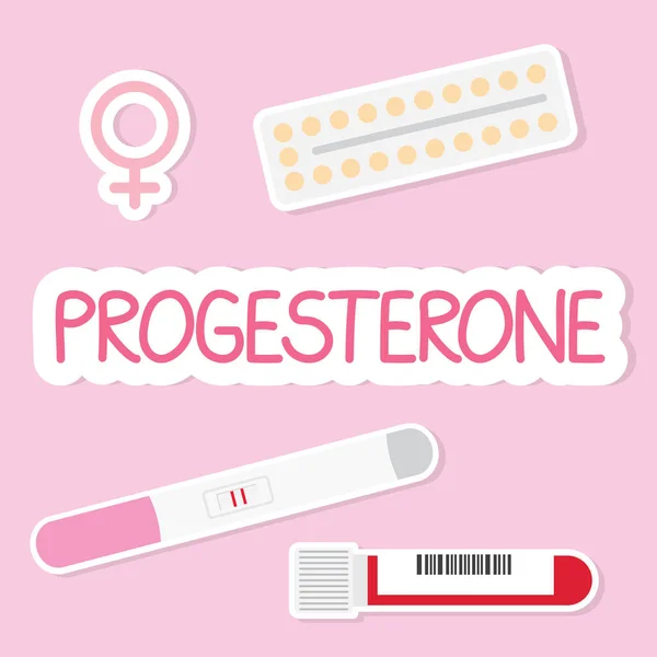 Concepto Hormona Progesterona Vector Ilustración — Vector de stock