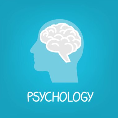 Psikoloji ve insan beyni kavramı - vektör illüstrasyonu