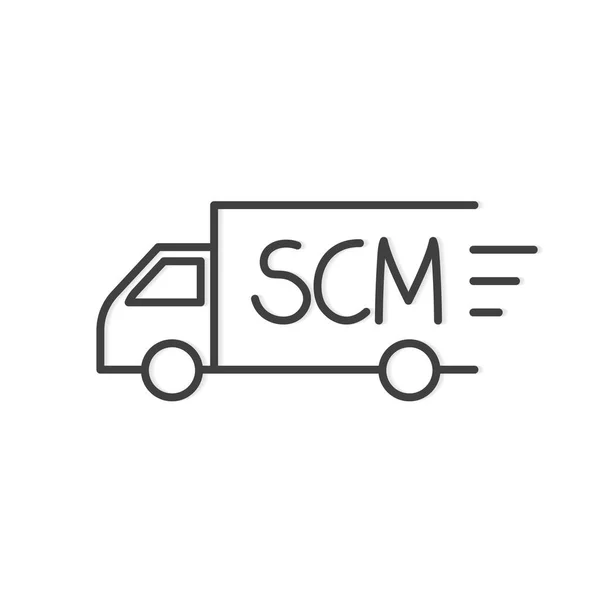 Bedrijfsconcept Scm Supply Chain Management Vector Illustratie — Stockvector