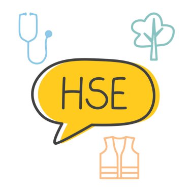 HSE (Sağlık Güvenliği ve Çevre) kavram- vektör illüstrasyonu