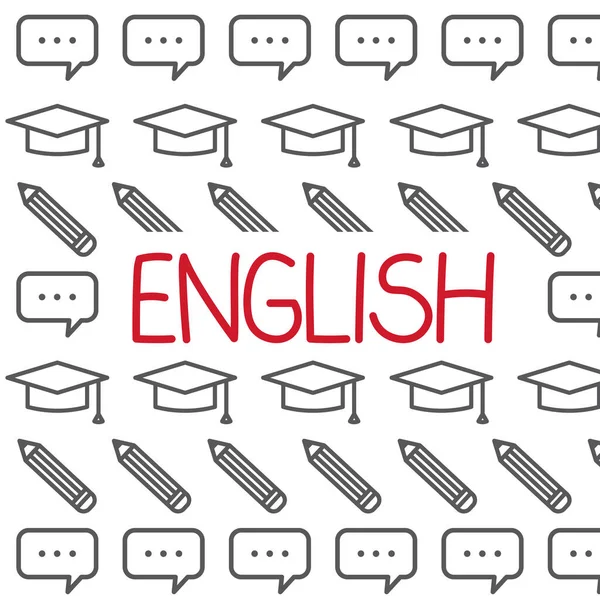 Έννοια Μαθημάτων Αγγλικής Γλώσσας Διανυσματική Απεικόνιση — Διανυσματικό Αρχείο