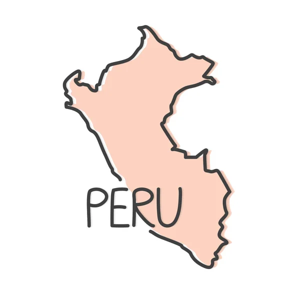 Garis Besar Peru Map Vektor Ilustrasi - Stok Vektor