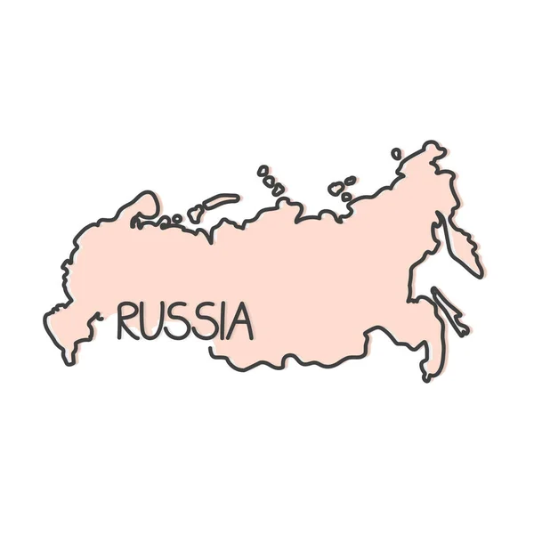 Esboço Mapa Rússia Ilustração Vetorial — Vetor de Stock