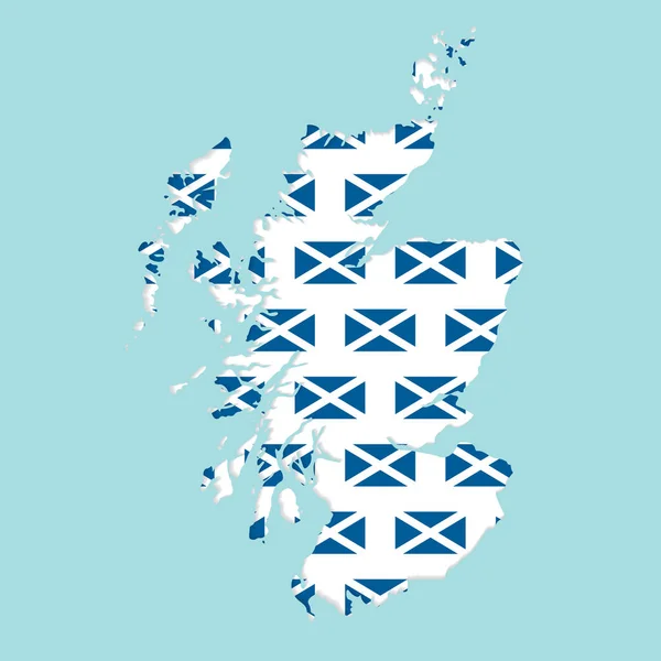 苏格兰地图 附有国旗矢量图解 — 图库矢量图片