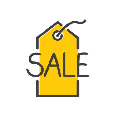 satış sözcüğü ve fiyat etiketi kavramı - vektör illüstrasyonu