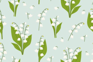 Vadi çiçeklerinin zambakları pürüzsüz desen; ilk komünyon davetiyeleri, bahar tasarımları, tebrik kartları, desenler ve botanik vektör ilüstrasyon için mükemmel