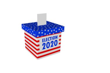 ABD başkanlık seçimleri 2020 konsept illüstrasyon, oy pusulasında beyaz arka plana karşı oy kağıdı, Amerikan bayrağı tasarımı ile Seçim Bülteni. Metninizi yazmak için boşluk kopyalayın.