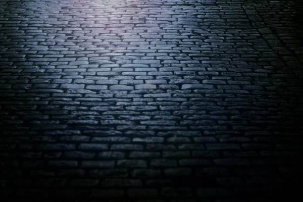 Каменный Тротуар Ночном Освещении — стоковое фото