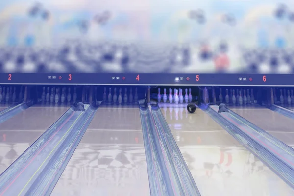 Steegje Bowlingclub Afgezwakt Zachte Focus — Stockfoto