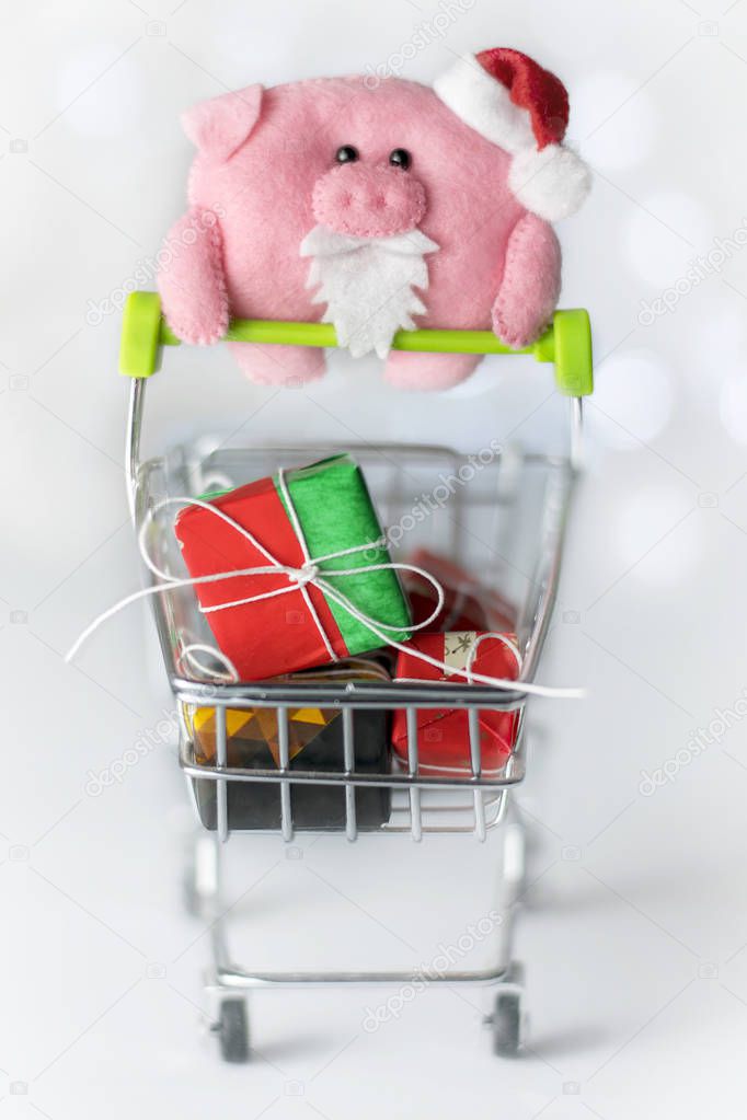 The concept of Christmas shopping in the year of the pig