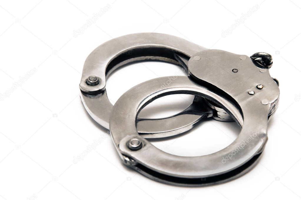 handcuffs isolated on white background