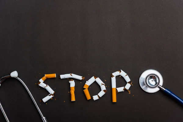 May World Tobacco Day Smoking Close Word Stop Hláskovaný Text — Stock fotografie