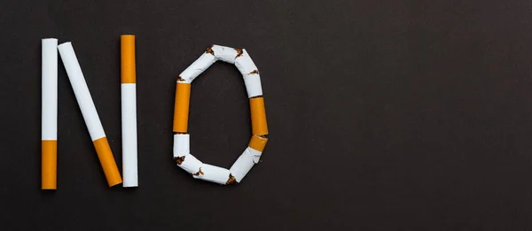 May World Tobacco Day Smoking Close Word Spelled Text Pile — Stock fotografie