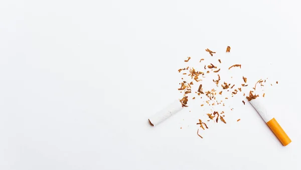 May World Tobacco Day Smoking Close Broken Pile Cigaretové Nebo — Stock fotografie