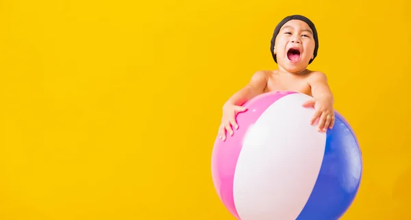 Zomer Vakantie Concept Portret Aziatisch Gelukkig Schattig Kind Jongen Glimlachen — Stockfoto