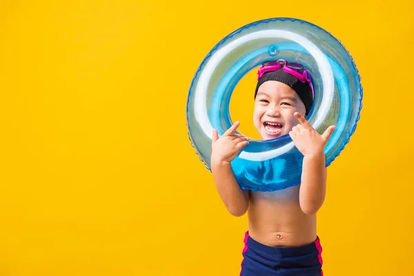 Zomervakantie Concept Portret Aziatisch Gelukkig Schattig Kind Jongen Dragen Bril — Stockfoto