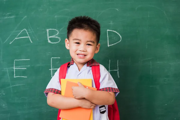 Zpátky Školy Happy Asijské Legrační Roztomilé Malé Dítě Chlapec Školka — Stock fotografie