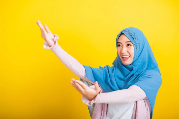 Árabe Musulmán Asiático Retrato Mujer Joven Hermosa Feliz Islam Religioso — Foto de Stock