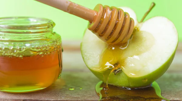 Hari Libur Yahudi Apple Rosh Hashanah Foto Tersebut Terdapat Madu — Stok Foto