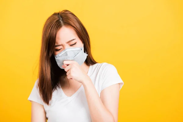 Aziatisch Gelukkig Portret Mooi Schattig Jong Vrouw Tiener Staande Slijtage — Stockfoto