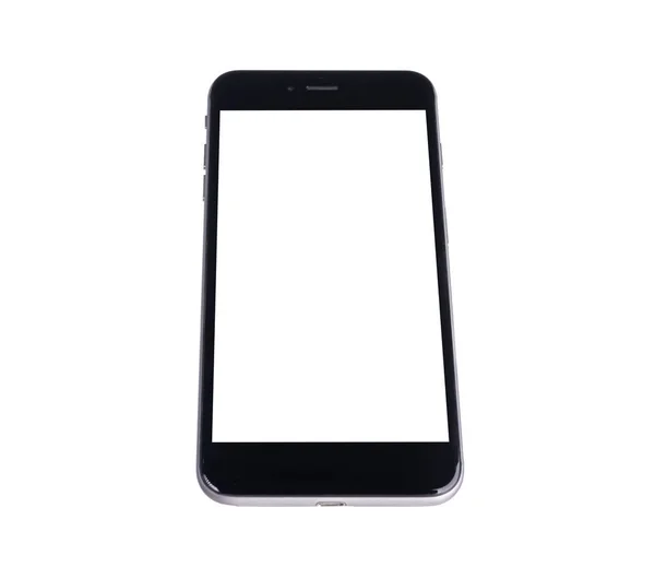 Fekete Modern Okostelefon Mockup Mobil Okostelefon Technológia Elülső Üres Képernyő — Stock Fotó