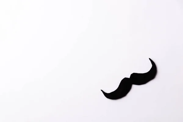 Black Mustache Studio Shot Isolated White Background Prostate Cancer Awareness — Stock Photo, Image