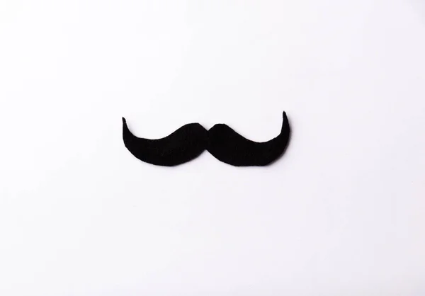 Schwarzer Schnurrbart Studioaufnahme Isoliert Auf Weißem Hintergrund Monat Des Bewusstseins — Stockfoto