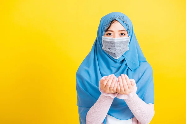 Árabe Musulmán Asiático Retrato Hermosa Joven Religiosa Usar Velo Hijab — Foto de Stock