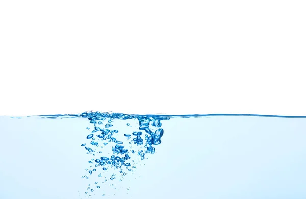 Luz Onda Água Azul Com Bolhas Pouco Salpicado Debaixo Água — Fotografia de Stock