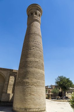 Buhara, Özbekistan'a Gaukushon minaresi. Orta Asya