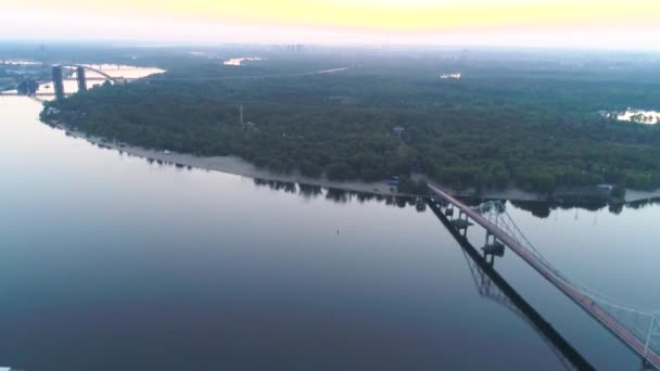 Kiev Ukraine Mei 2019 Luchtpanoramisch Uitzicht People Friendship Arch Geopend — Stockvideo