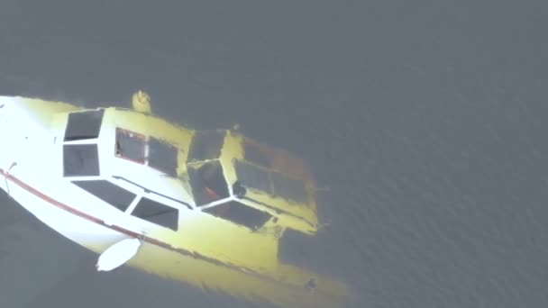 Hundido Volcado Barco Drone Metraje — Vídeo de stock