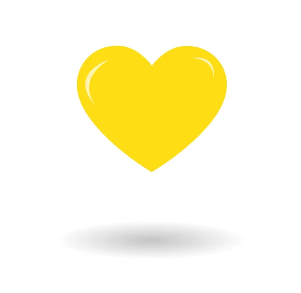 Векторная Иконка Оранжевого Сердца Символ Любви Плоская Графика Форма Сердца — стоковый вектор