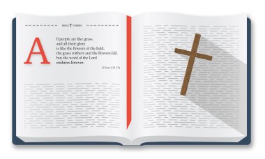 İncil âyetleri hatırlamak - 1 Peter 1:24-25 en iyi. Kutsal İncil alıntılar insanlar ve Word of God, İncil illüstrasyon izole beyaz arka plan üzerinde hakkında
