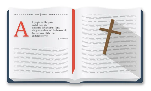 最高の聖書の詩を覚える ピーター 人と神の言葉 聖書イラスト白背景に分離された神聖な聖書の引用 — ストック写真