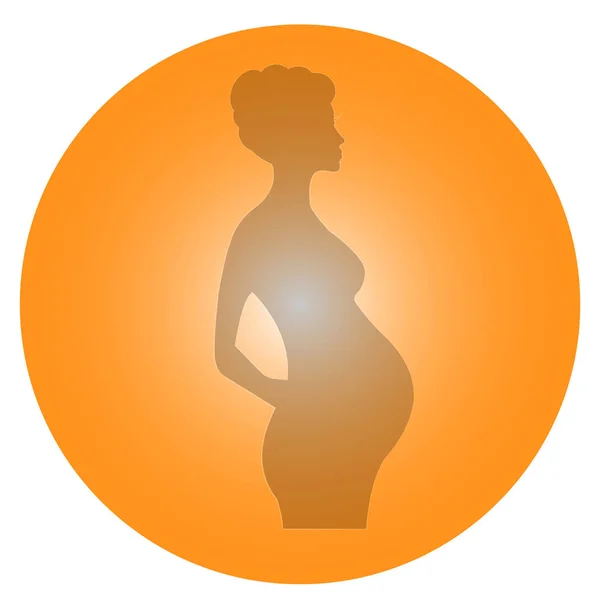 Zwangere Vrouw Pictogram Vectorillustratie Geïsoleerd Witte Achtergrond Vector Zwangerschap Pictogram — Stockvector